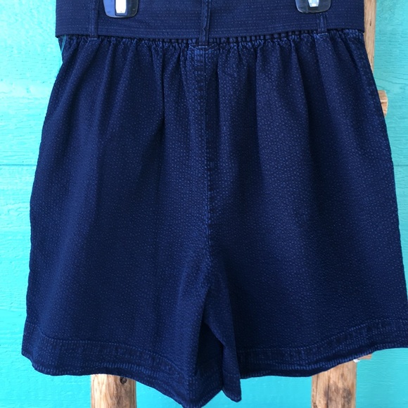 NWOT HIGH WAISTED DENIM PEPLUM BELTED NAVY… - Picture 7 of 8